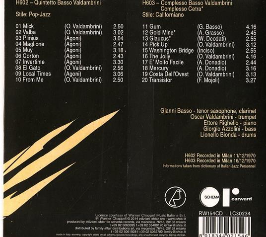 H602 - H603 (CD Vinyl Replica) - CD Audio di Gianni Basso,Oscar Valdambrini - 2