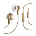 Auricolari stereo con cavo Jack universale da 3,5 mm, microfono integrato, tasto risposta/fine chiamata, colore oro
