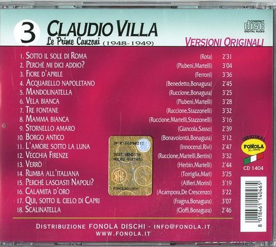 Le prime canzoni vol.3: 1948-1949 - CD Audio di Claudio Villa - 2