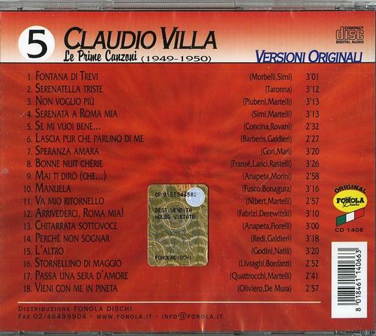 Le prime canzoni vol.5: 1949-1950 - CD Audio di Claudio Villa - 2