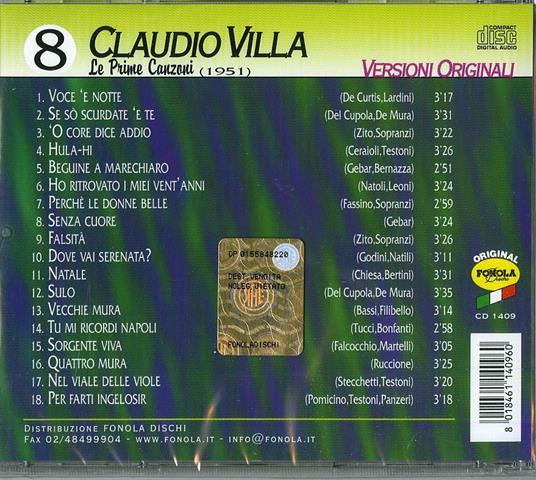 Le prime canzoni vol.8: 1951-1952 - CD Audio di Claudio Villa - 2