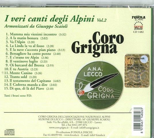 Veri canti alpini vol.2 - CD Audio di Coro Grigna - 2