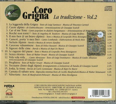 La Tradizione vol.2 - CD Audio di Coro Grigna - 2