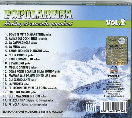 PopolarFisa 2. Medley di musiche popolari - CD Audio - 2