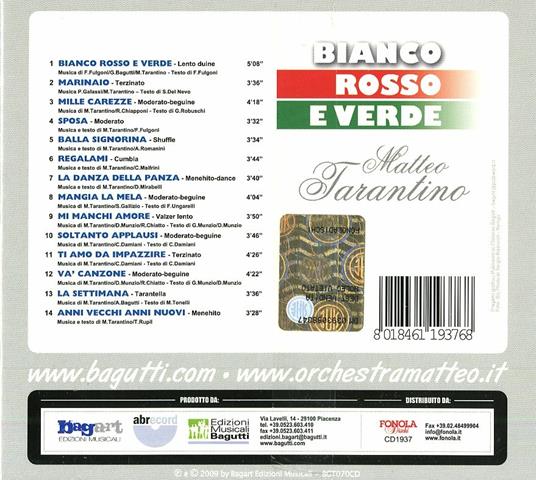 Bianco Rosso e Verde - CD Audio di Matteo Tarantino - 2