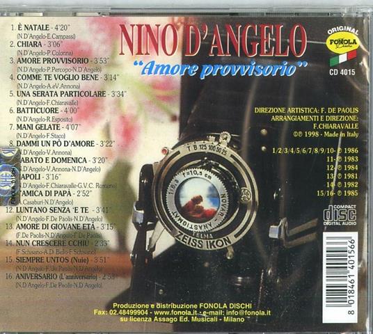 Amore Provvisorio - CD Audio di Nino D'Angelo - 2