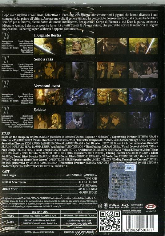 L' attacco dei giganti. Stagione 2. Parte 1. Limited Edition (DVD + Blu-ray) di Tetsuro Araki - DVD + Blu-ray - 2