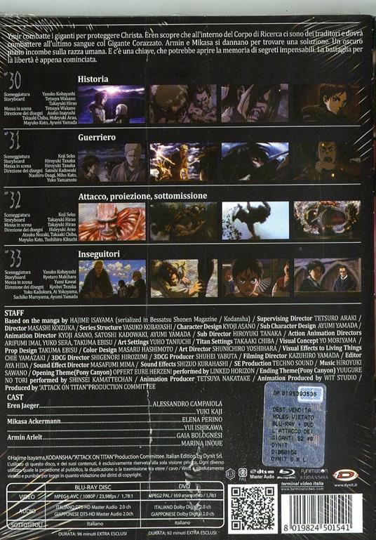 L' attacco dei giganti. Stagione 2. Parte 2. Limited Edition (DVD + Blu-ray) di Tetsuro Araki - DVD + Blu-ray - 2