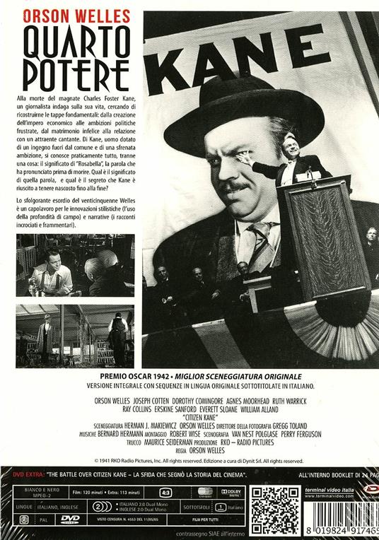 Quarto potere (2 DVD) - DVD - Film di Orson Welles Drammatico