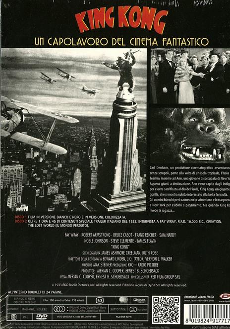 King Kong (2 DVD) di Merian C. Cooper,Ernest Beaumont Schoedsack - DVD - 2