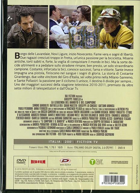 La leggenda del bandito e del campione di Lodovico Gasparini - DVD - 2