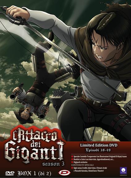 L' attacco dei giganti. Stagione 3. Box #01 Eps.1-12. Limited Edition (DVD) di Tetsuro Araki - DVD