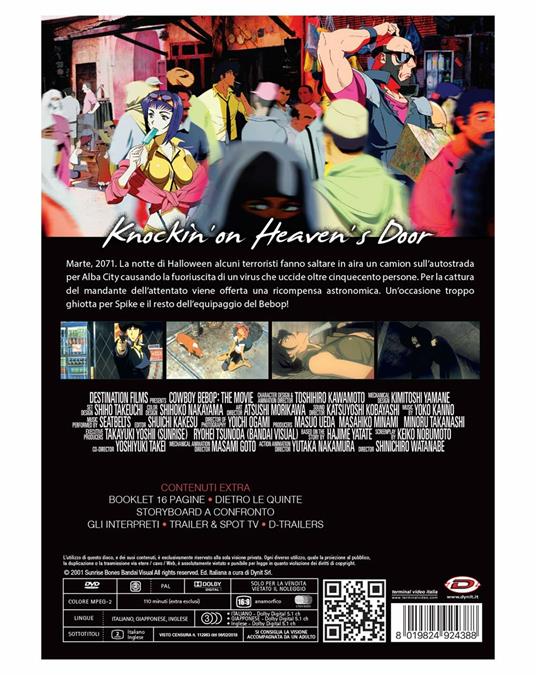 Cowboy Bebop The Movie: Knockin' on Heaven's Door. Standard Edition (DVD) di Shinichiro Watanabe - DVD - 2