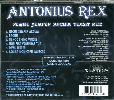 Neque Semper Arcum - CD Audio di Antonius Rex - 2