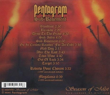 Sub-Basement - CD Audio di Pentagram - 2