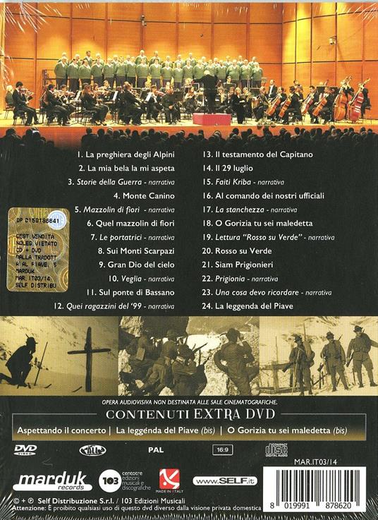 Canti della Grande Guerra - CD Audio + DVD di Coro ANA,Orchestra Sinfonica di Milano Giuseppe Verdi - 2