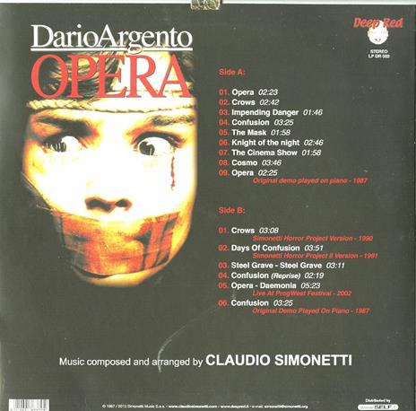 Opera (Colonna sonora) - Vinile LP di Claudio Simonetti - 2