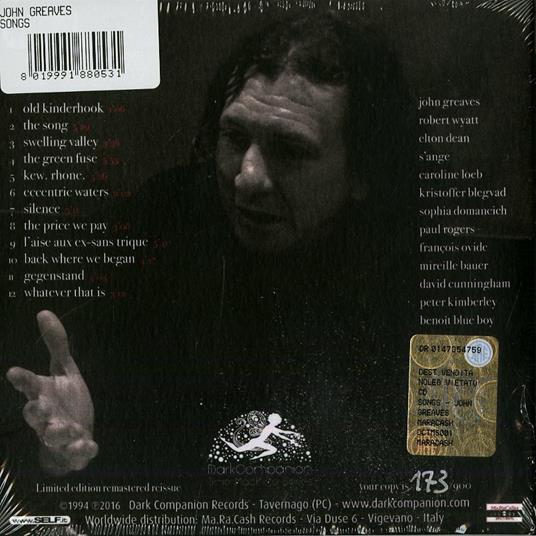 Songs - CD Audio di John Greaves - 2