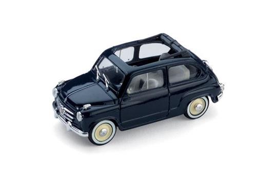 Fiat 600 1A Serie Trasformabile Tettino Aperto 1956 Blu Scuro 1:43 Model Bm0248-06