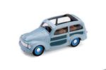 Bm0028-02 Fiat 500 C Belvedere Aperta 1951 Azzurro Cenere 1.43 Modellino Brumm