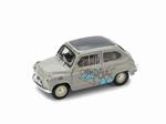 Bm0443 Fiat 600 Raid Calcutta-Roma 1955 Km 13260 Martignoni-Rabezzana 1.43 Modellino Brumm