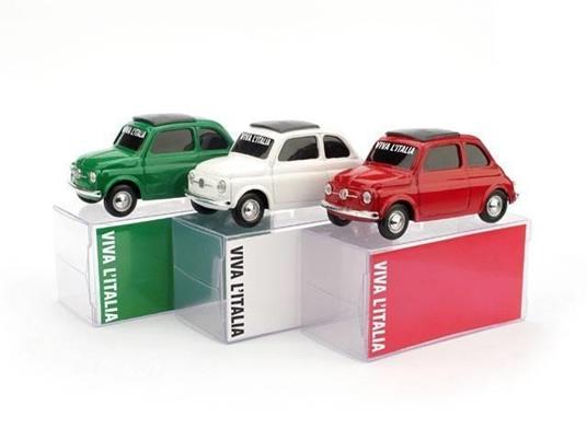 Bmbr019 Fiat 500 Bianco Bandiera Italiana 1.43 Modellino Brumm