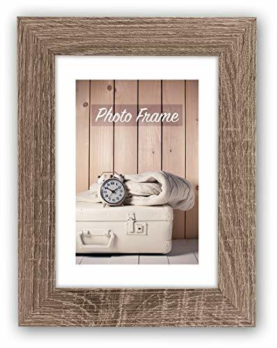 ZEP S. r. l. Nelson 5 Cornice portafoto in Legno, Legno, Grigio, Marrone, per Formato Immagine 20 x 20 cm,