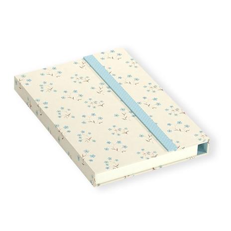 Quaderno brossurato piccolo a righe. Clip azzurra con rombi - 2