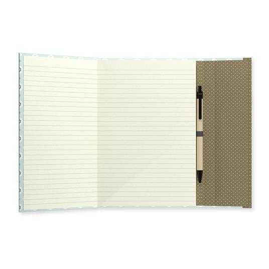Quaderno brossurato Clip Notes medio a righe. Clip verde a pois - 4