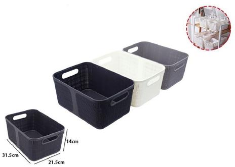 Cestino Portaoggetti Organizer Rettangolare Cesto Portatutto Bagno Casa 79465