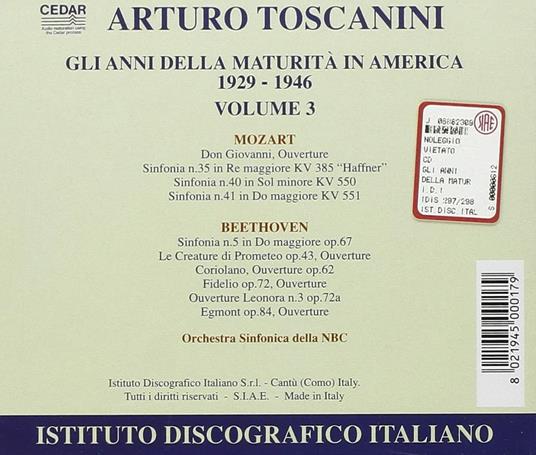 Gli anni della maturità in America vol.3 - CD Audio di Arturo Toscanini