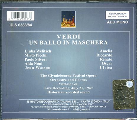Un ballo in maschera - CD Audio di Giuseppe Verdi,Vittorio Gui,Glyndebourne Festival Orchestra - 2