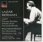 Studi trascendentali - Sonetto del Petrarca / Momenti musicali - Preludio - CD Audio di Franz Liszt,Sergei Rachmaninov,Lazar Berman