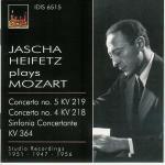 Concerti per violino K218, K219 - Sinfonia concertante K364 - CD Audio di Wolfgang Amadeus Mozart,Jascha Heifetz,RCA Victor Symphony Orchestra,Izler Solomon
