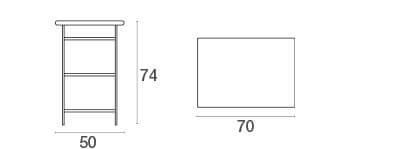 Tavolo rettangolare pieghevole Arc en ciel, Bianco Opaco, 70 x 50 x 74 cm. Emu 334 - 2