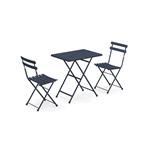 Set 2 sedie pieghevoli e 1 tavolo pieghevole 70 x 50 cm Arc en ciel, Blu Scuro. Emu 3513
