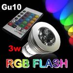 Faro Rgb Lampada Faretto Gu10 Multicolore 3W Led Telecomando Cromoterapia