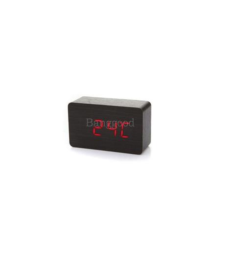 Sveglia Orologio Wooden Light Led Digital Alarm Clock Calendario Termometro - 2