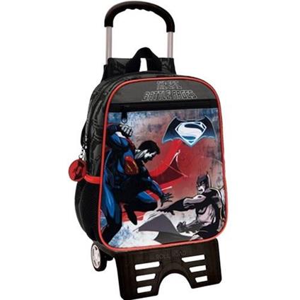 Zaino Trolley 28 Carrello Zainetto Carrellino Scuola Asilo Batman Vs Superman