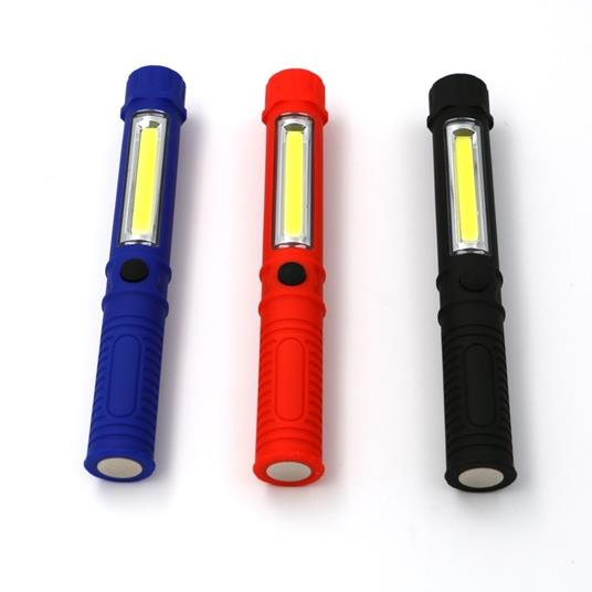 TORCIA LAMPADA EMERGENZA A LED COB CON CALAMITA DA LAVORO LUCE PORTATILE SOS - 2