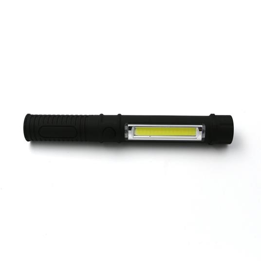 TORCIA LAMPADA EMERGENZA A LED COB CON CALAMITA DA LAVORO LUCE PORTATILE SOS - 3