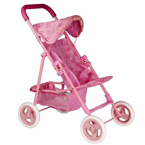 Passeggino Per Bambole Colore Rosa Orsetti Bambine