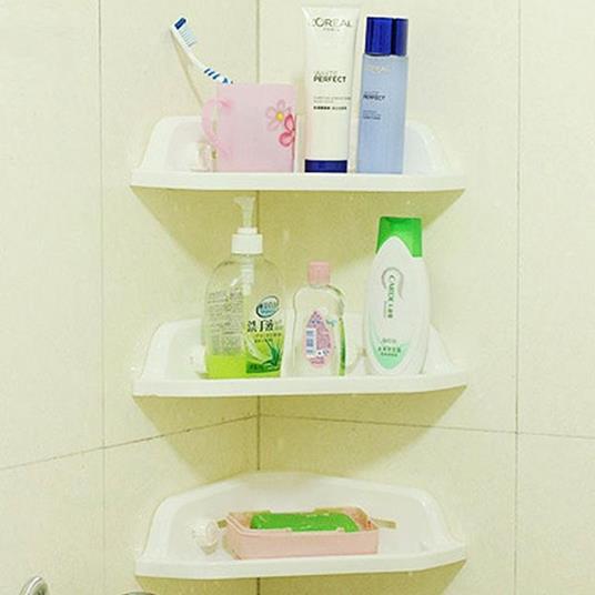 Leathario Mensola del Bagno da Angolo per Doccia e Pulizia Corporale Stoccaggio e Portaoggetti da Muro con Multi-Livelli Adatto per Ambiente Domestico 