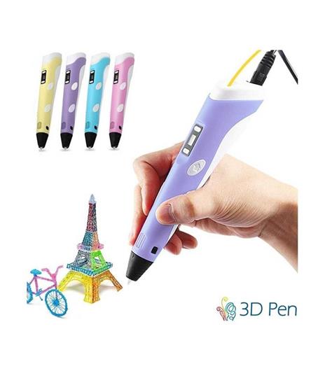 3d Pen Penna Per Stampa Stereoscopica 3d Arte Con Set Di 3 Filamenti Inclusi