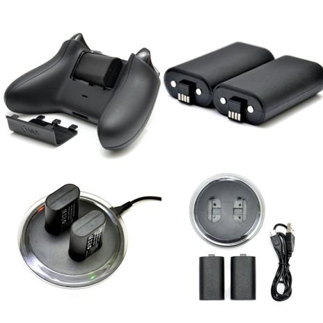 2x BATTERIA RICARICABILE + DI RICARICA DOCK STAZIONE PER XBOX ONE JOYSTICK