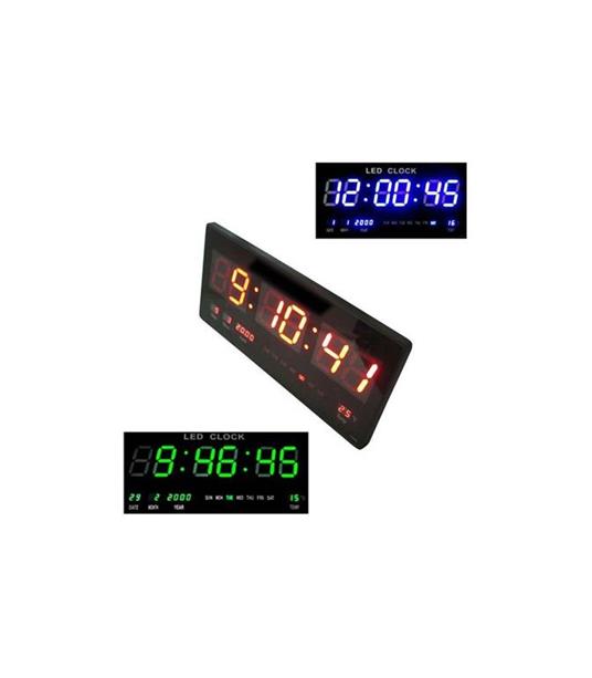Orologio Digitale Da Parete A Muro Led Blu Rosso Verde Datario Temperatura Data Trade Shop TRAESIO Idee regalo IBS