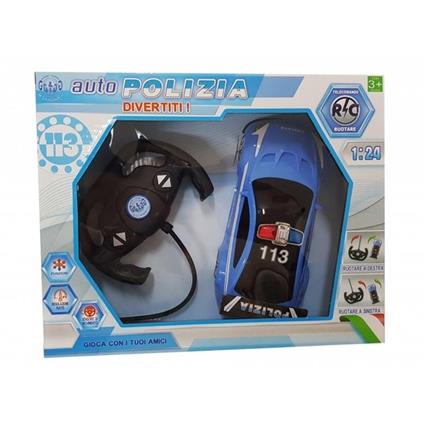 Macchina Polizia 113 Telecomandata Rc 1:24 Luci Girevole Sensore Gioco Bambini