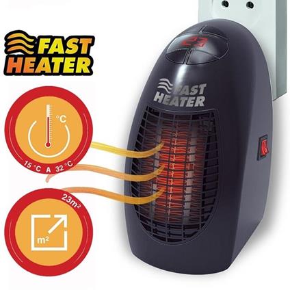 CUHAWUDBA 400W Termoventilatore Un Parete Riscaldatore Elettrico Stufa Radiatore Scaldabagno Elettrodomestico Riscaldamento Ventilatore per Spina Invernale UE 