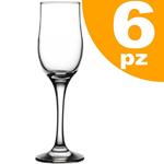 Set 6pz Calici Calice Tulipe Flute Vetro 20cl Bicchieri Vino Spumante Champagne