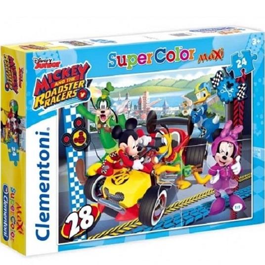 Puzzle 24Pz Maxi Clementoni Supercolor Topolino Mickey Mouse Roadster Racers